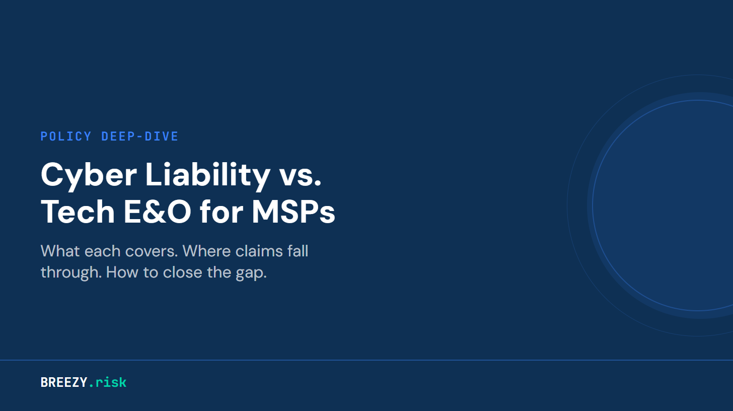 Cyber Liability vs. Tech E&O for MSPs: What Each Covers and Where Claims Fall Through